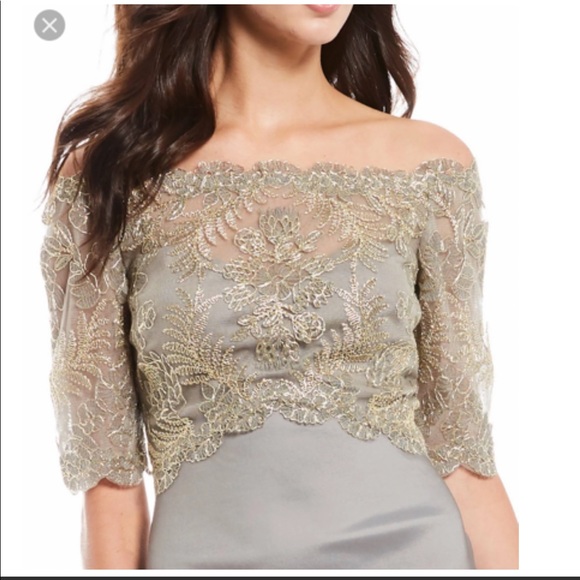 NWT TADASHI SHOJ WINSTON OFF-THE.
SHOULDER TAFFETA GOWN - Picture 5 of 16